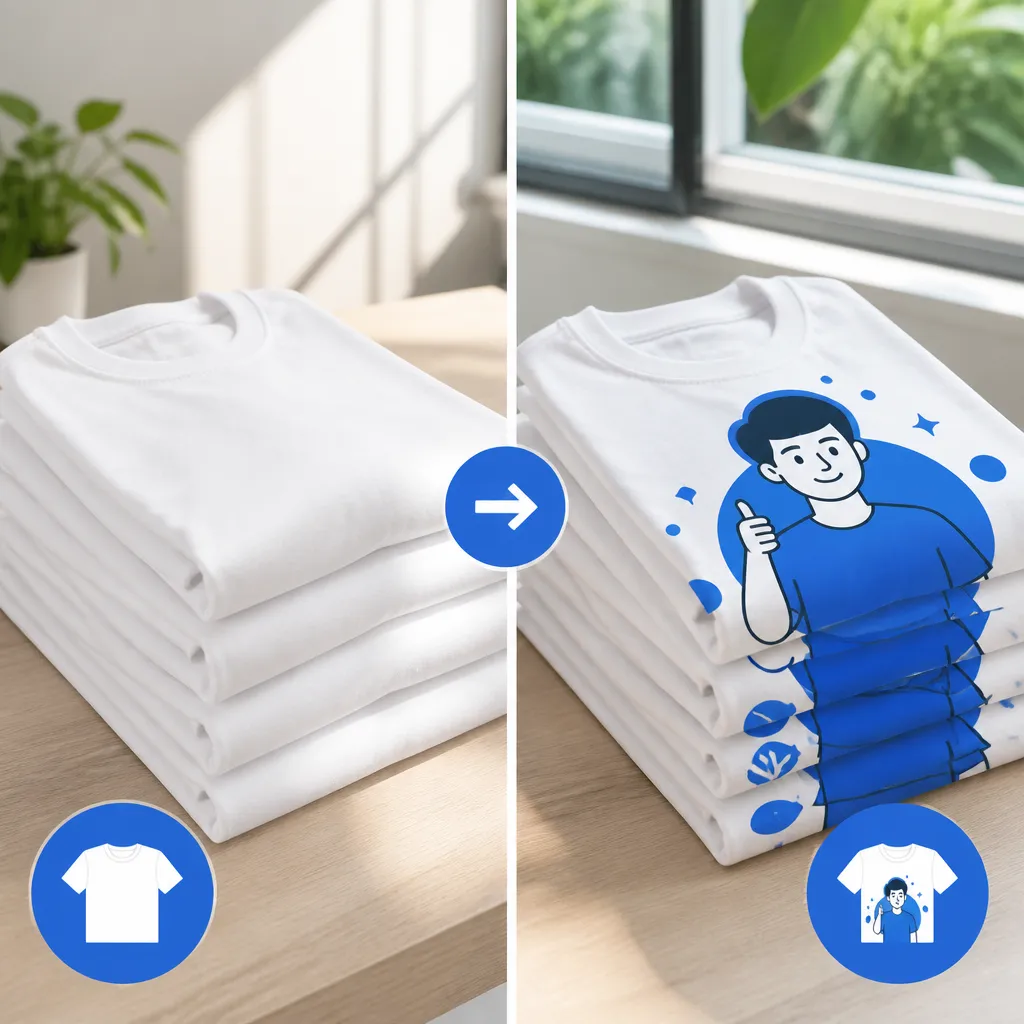 So sánh áo trơn giá rẻ và áo đã in hình PET, cùng số lượng