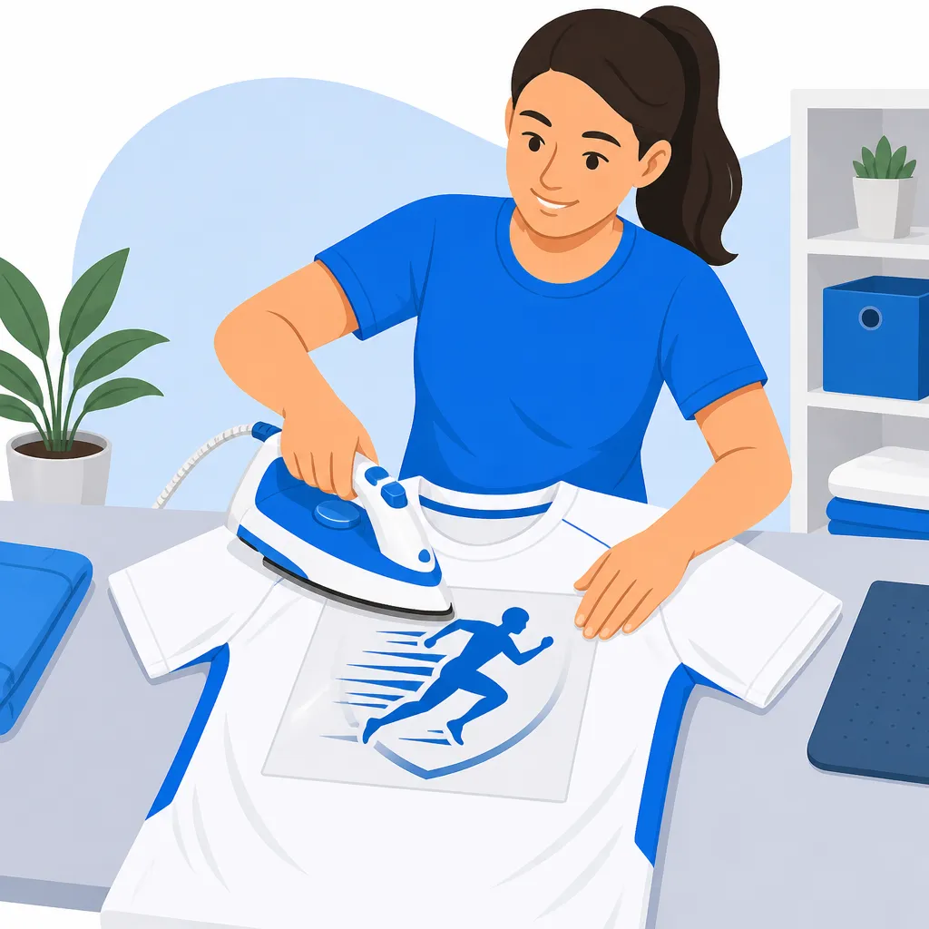 Quá trình ủi hình in lên áo trơn tại nhà đơn giản