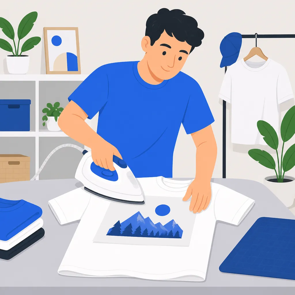 Ủi hình in lấy liền lên áo trơn bằng bàn ủi