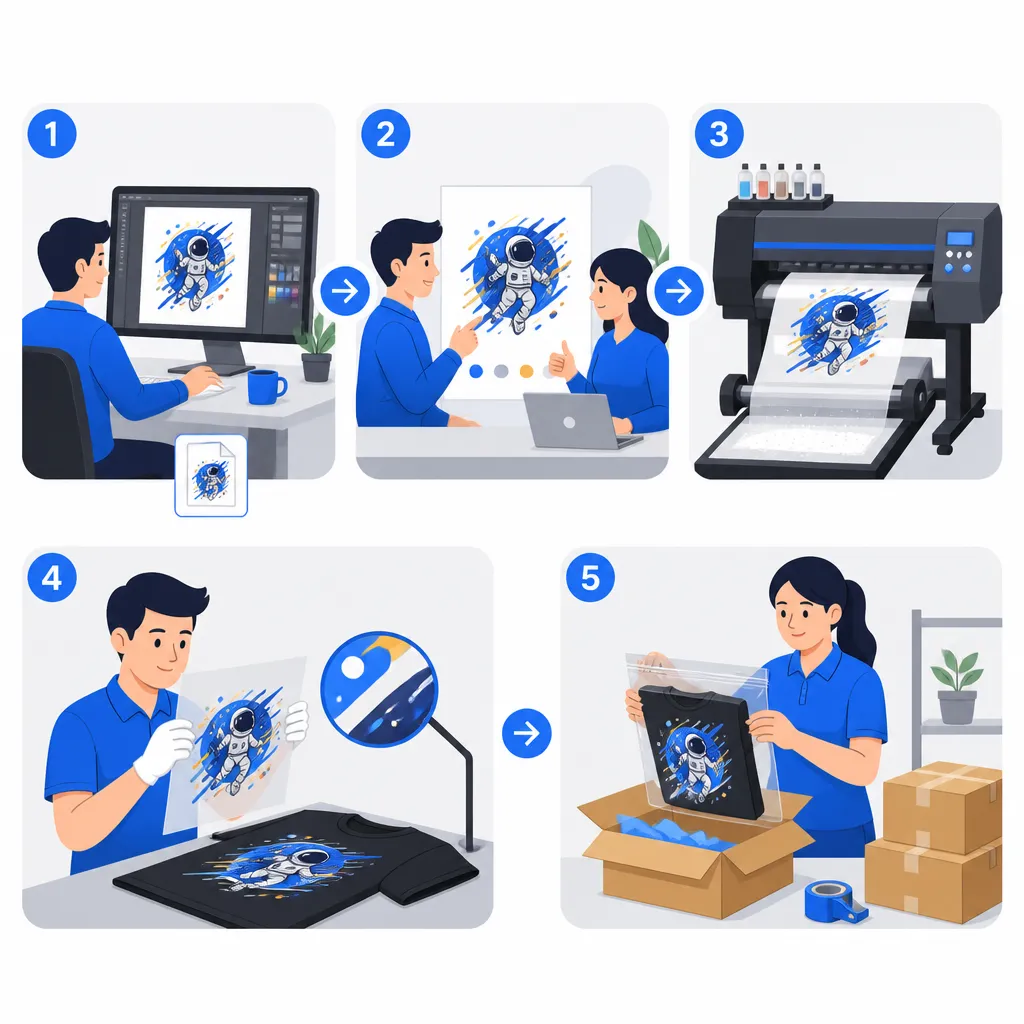 Quy trình in hình lên áo từng bước