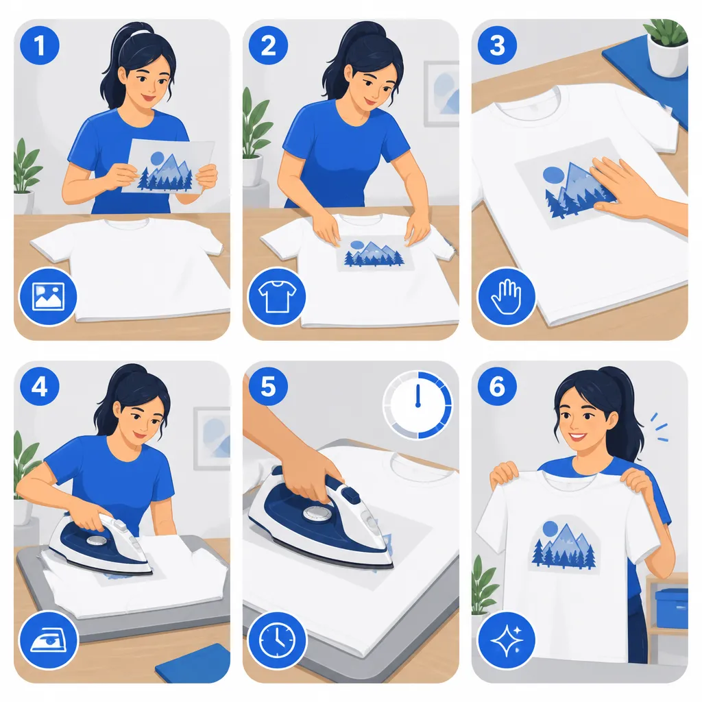 Quy trình ủi hình in chuyển nhiệt lên áo trơn đơn giản tại nhà