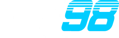 Logo số 98 màu xanh dương với chữ Athletic Club - est 1998, phong cách thể thao hiện đại.