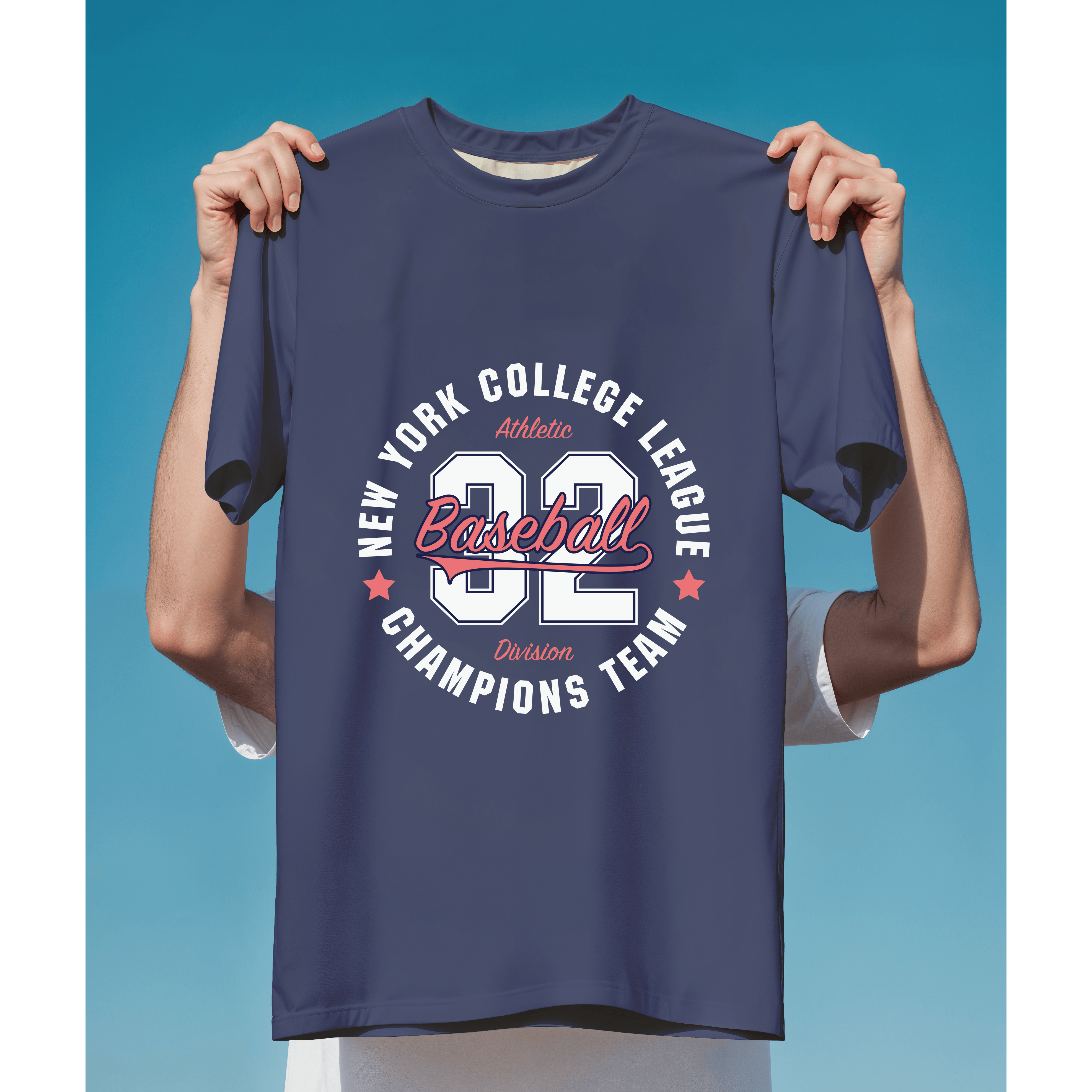 Thiết kế bóng chày New York College League số 32 phong cách retro