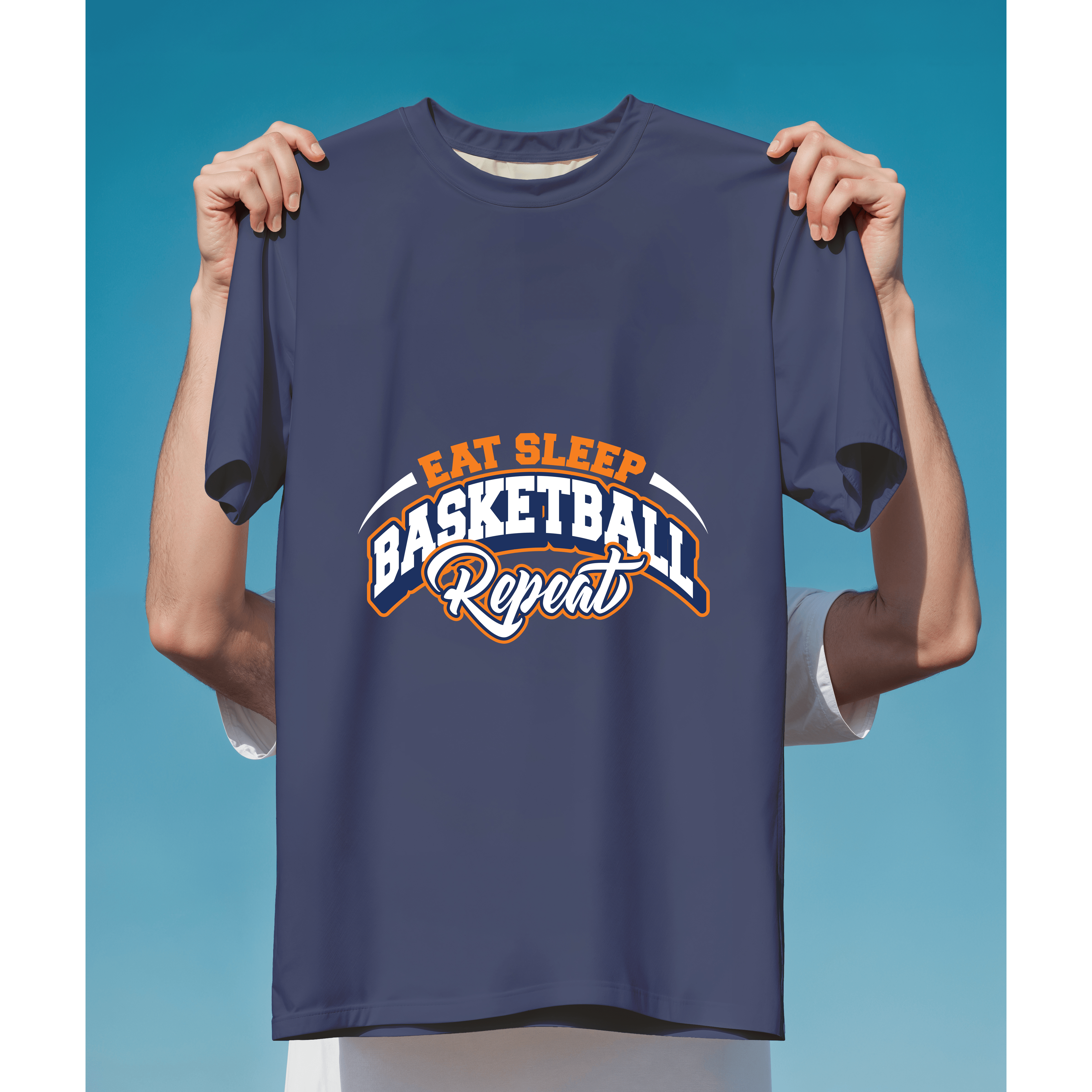 Slogan Eat Sleep Basketball Repeat phong cách thể thao năng động
