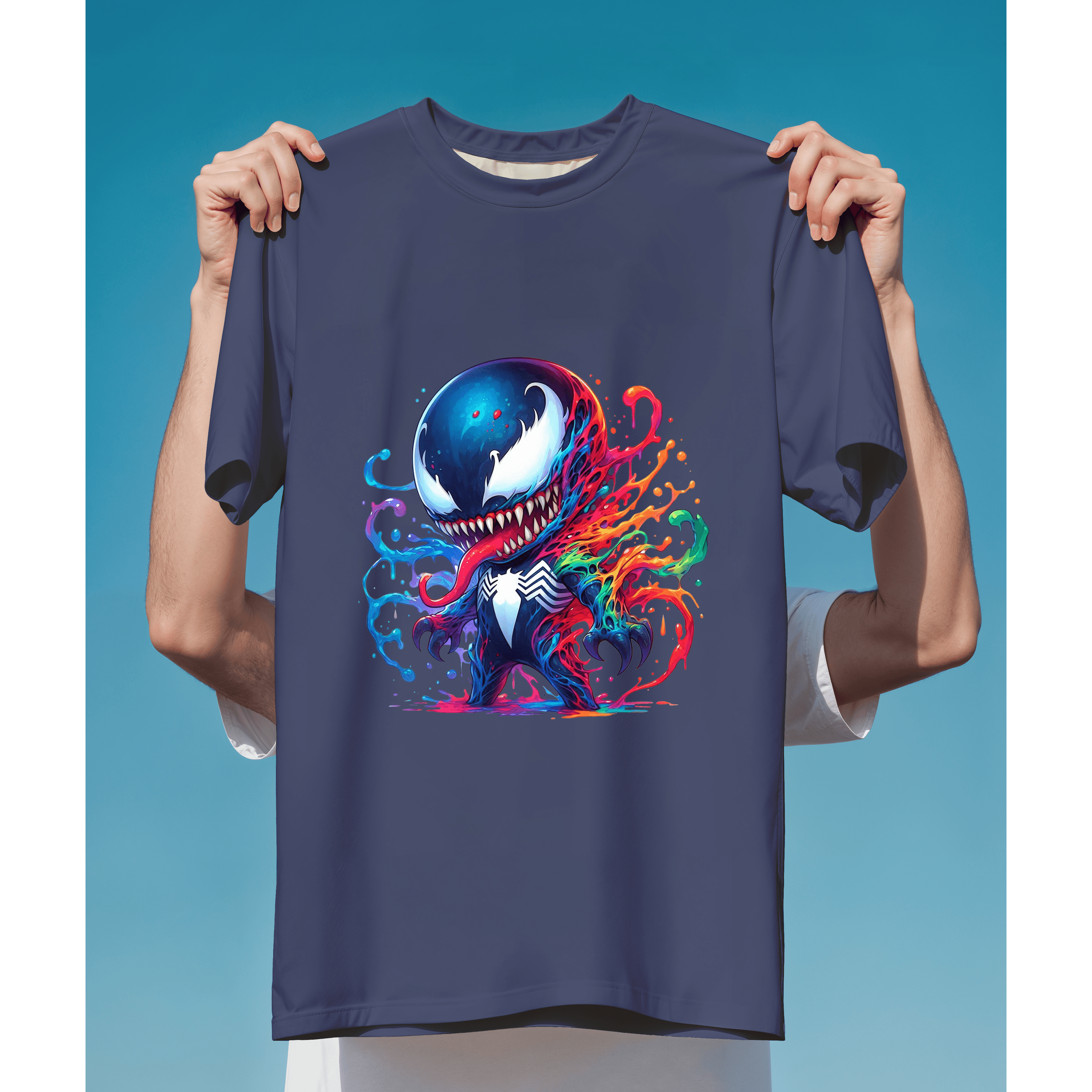 Venom chibi rực rỡ sắc màu, phong cách hoạt hình năng động