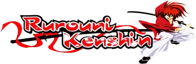 Nhân vật Kenshin Himura trong Rurouni Kenshin với mái tóc đỏ, trang phục trắng và đỏ, đang chiến đấu với kiếm.