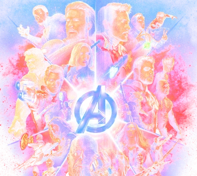 Poster phim Avengers: Endgame với các siêu anh hùng và Thanos