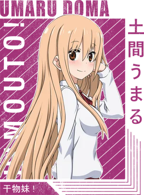 Hình ảnh nhân vật anime nữ Umaru Doma với mái tóc vàng dài, mặc áo sơ mi trắng và cà vạt đỏ, có biểu cảm đáng yêu.