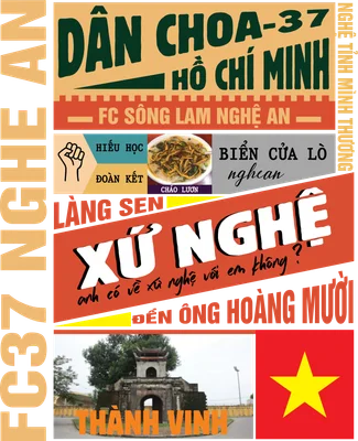 Hình ảnh collage về Nghệ An với các địa danh, ẩm thực cháo lươn, cờ Việt Nam và các câu khẩu hiệu đặc trưng.