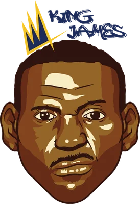 Hình vẽ chân dung King James đội vương miện, có chữ King James phía trên.