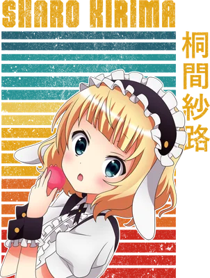Hình ảnh anime cô hầu gái tóc vàng, mắt xanh, mặc đồng phục hầu gái, cầm viên kẹo màu hồng.