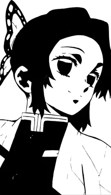 Hình ảnh cô gái anime tóc đen với đôi mắt to tròn và cánh bướm trên đầu, phong cách vẽ đơn giản.