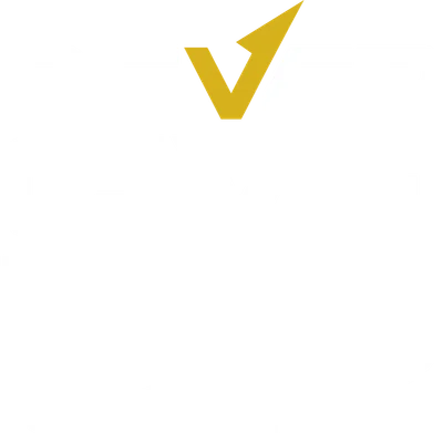Dòng chữ "Never Give Up" màu trắng nổi bật trên nền xám, có biểu tượng dấu tick màu vàng.