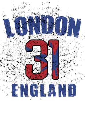 Thiết kế typography London 31 England phong cách vintage bụi bặm cho áo thun