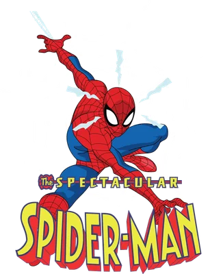 Hình ảnh Spider-Man trong bộ trang phục đỏ xanh, đang tung tơ nhện trên nền xám.