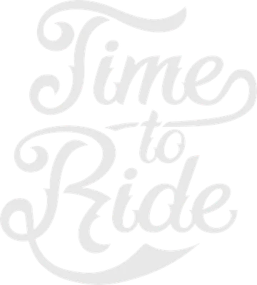 Thiết kế chữ "Time to Ride" màu trắng trên nền xám, phong cách vintage.