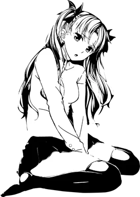 Cô gái anime tóc dài buộc nơ dễ thương
