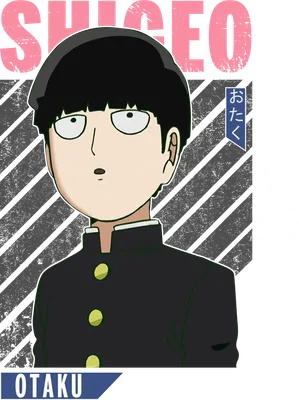 Hình ảnh nhân vật Shigeo Kageyama (Mob) từ anime Mob Psycho 100, mặc đồng phục học sinh.