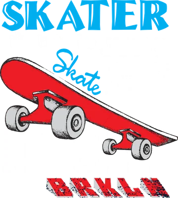 Thiết kế hình in ván trượt màu đỏ với typography Skater năng động cho áo thun