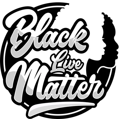 Biểu tượng Black Lives Matter với chữ viết và hình ảnh hai người phụ nữ da đen