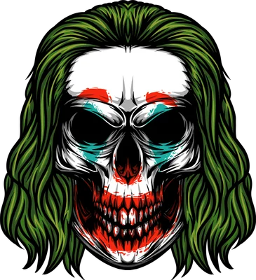 Đầu lâu Joker tóc xanh ấn tượng
