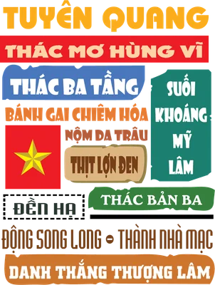 Thiết kế typography Tuyên Quang với danh lam thắng cảnh và đặc sản