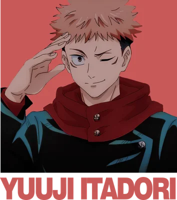 Hình ảnh Yuji Itadori từ anime Jujutsu Kaisen đang saluting với biểu cảm cool ngầu.