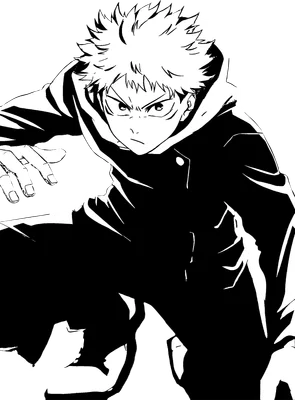 Hình vẽ nhân vật anime nam mặc áo hoodie, tư thế sẵn sàng chiến đấu, ánh mắt sắc bén.