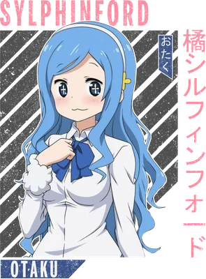 Hình ảnh cô gái anime tóc xanh dài, mặc áo sơ mi trắng, nơ xanh, phong cách Otaku.