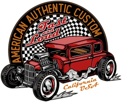Xe hot rod cổ điển màu đỏ phong cách custom mạnh mẽ