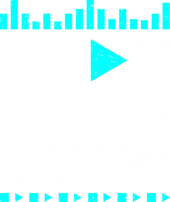 Hình ảnh chữ 'PLAY YOUR MUSIC' với biểu tượng play màu xanh và thanh âm thanh.