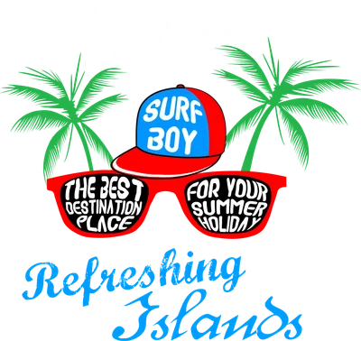 Thiết kế đồ họa mùa hè với chữ California, mũ lưỡi trai Surf Boy, kính râm, cây cọ và thông điệp về kỳ nghỉ.
