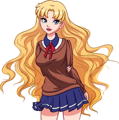 Cô gái tóc vàng phong cách anime dễ thương
