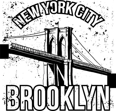 Hình in cầu Brooklyn New York phong cách vintage bụi bặm