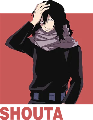 Nhân vật Shota Aizawa trong anime My Hero Academia, tóc đen, quàng khăn xám, tay chạm đầu, biểu cảm mệt mỏi.