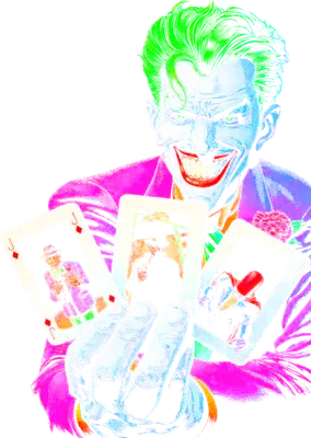 Hình ảnh Joker cầm ba lá bài với nụ cười bí ẩn và dòng chữ 'ENJOY THE GAME'