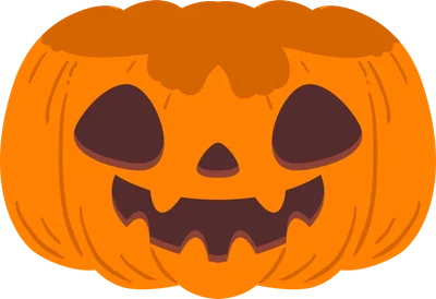 Hình ảnh minh họa bí ngô Halloween với khuôn mặt cười ma quái, mắt khoét hình tam giác và miệng răng nhọn.