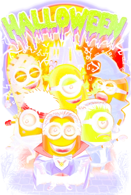 Nhóm Minions hóa trang thành các nhân vật Halloween như ma cà rồng, xác ướp, phù thủy, quái vật Frankenstein.