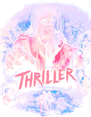 Hình ảnh Michael Jackson hóa zombie đáng sợ trong MV Thriller, bao quanh bởi các xác sống khác.