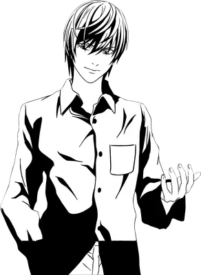 Hình vẽ anime chàng trai tóc trắng, mặc áo sơ mi, phong cách manga