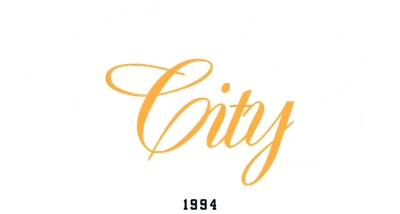 Thiết kế chữ New York City với dòng chữ 'The Best Is Yet To Come' và năm 1994, màu trắng và vàng cam trên nền xám.