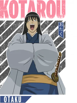 Hình vẽ nhân vật Kotaro, một samurai Nhật Bản với kiếm, mặc trang phục truyền thống.