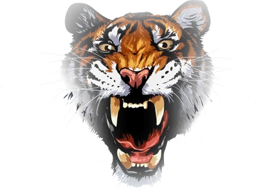 Đầu hổ đang gầm thét với chữ ROAR, thiết kế mạnh mẽ cho in ấn
