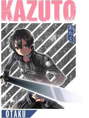 Hình ảnh Kirito, nhân vật chính trong Sword Art Online, cầm kiếm với phong thái chiến đấu.