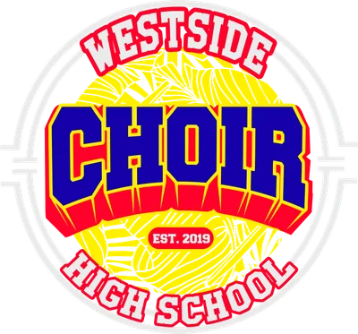 Logo đội hợp xướng Westside High School phong cách mạnh mẽ, retro