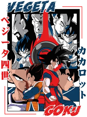 Hình ảnh minh họa Goku và Vegeta từ Dragon Ball, thể hiện sự đối đầu và sức mạnh.