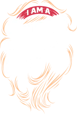 Hình ảnh typography với dòng chữ 'I AM A SUPER GIRL' màu trắng và đỏ, được bao quanh bởi các đường nét uốn lượn màu cam nhạt trên nền xám.