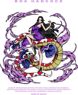 Boa Hancock nhân vật One Piece cùng rắn Salome phong cách anime