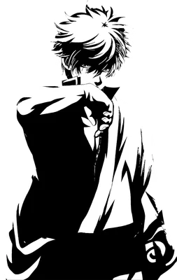 Hình vẽ anime đen trắng, chàng trai tóc xù vuốt ngược, ánh mắt sắc sảo, tay che mặt, phong cách mạnh mẽ.
