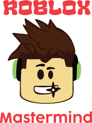Hình ảnh nhân vật Roblox đội tai nghe, có chữ "ROBLOX" và "Mastermind"